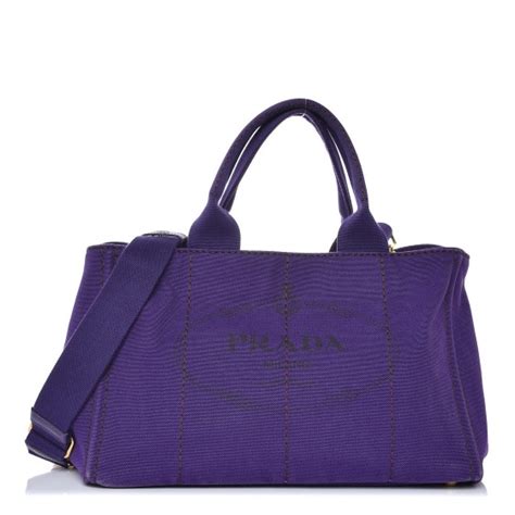 prada canapa viola|PRADA Canvas Canappa Logo Tote Viola 348713.